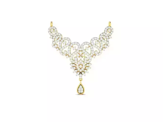 Mango Design Necklace With Diamonds