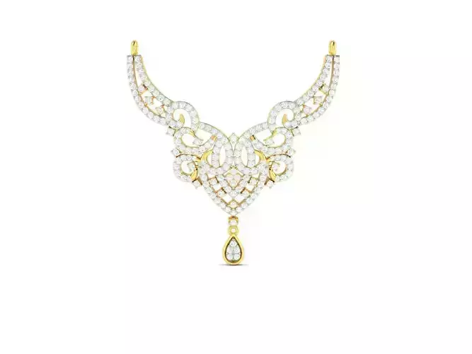 Gold Necklace With Diamonds 119