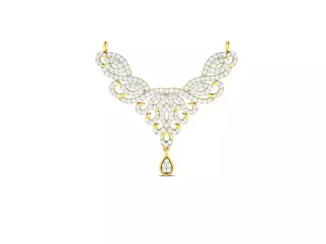 Gold Necklace With Diamonds 122