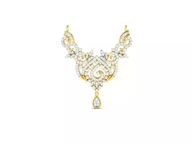 Gold Necklace With Diamonds 123