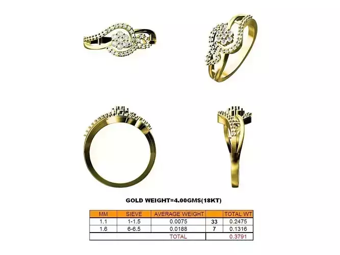 Swirled Loop Ring With Diamonds