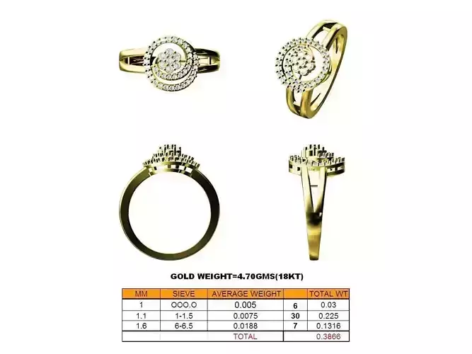 Spiral Gold Ring With Diamonds 37