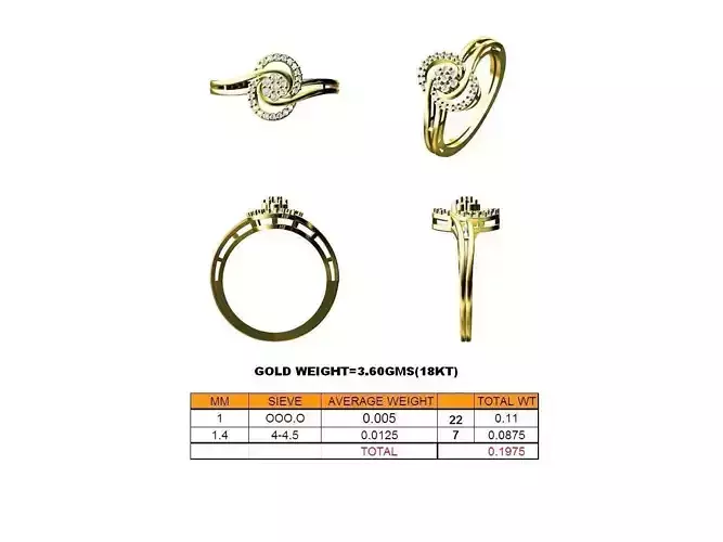 Swirled Ring With Diamonds