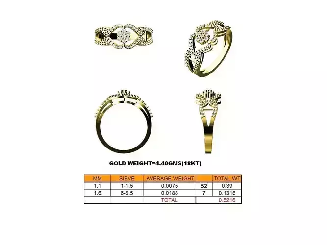 Floral Gold Ring With Diamonds 17