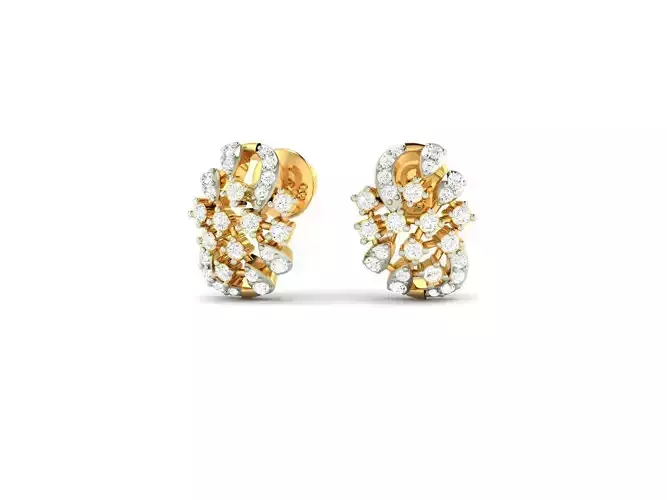 Gold Ear Studs With Diamonds 55