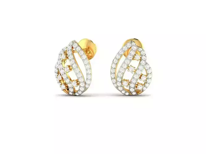 Mango Shaped Earrings With Diamonds 4