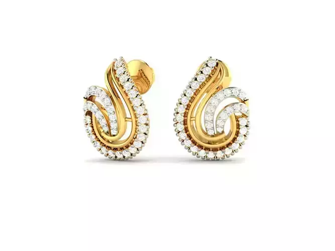 Gold Earrings With Diamonds 103