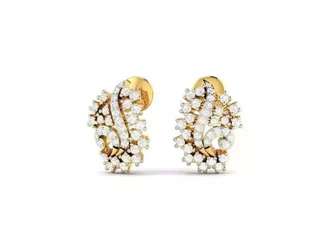 Gold Earrings With Diamonds 104