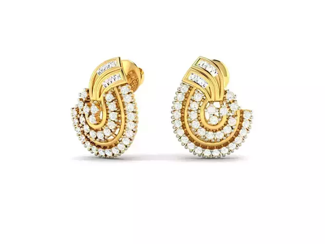 Gold Earrings With Diamonds 106
