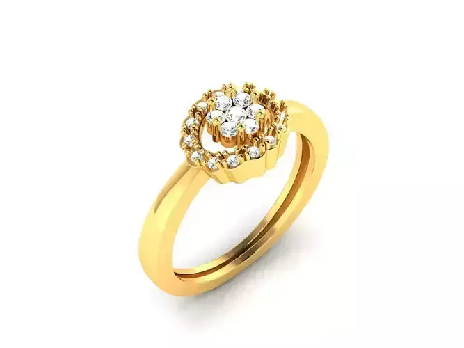 Round Shaped Gold Ring With Diamonds 40