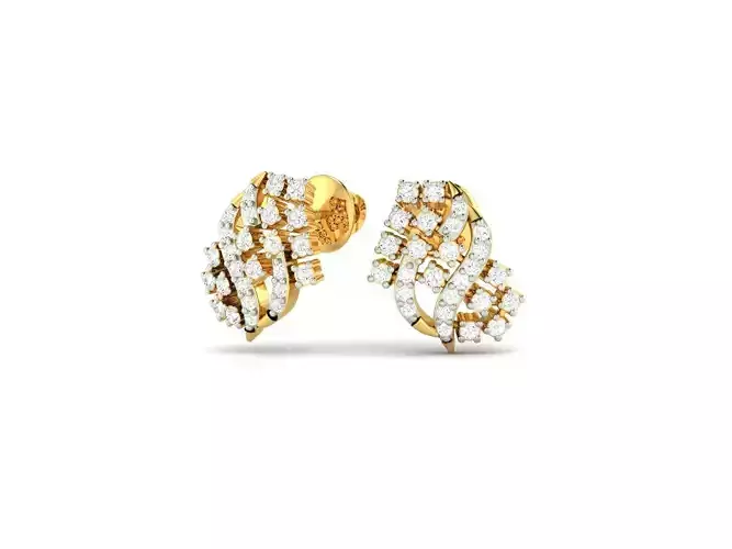 Gold Ear Studs With Diamonds 57