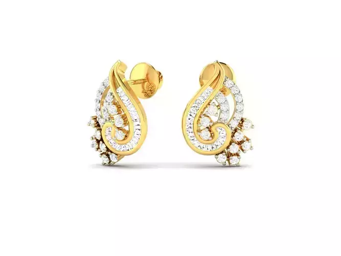 Gold Earrings With Diamonds 108