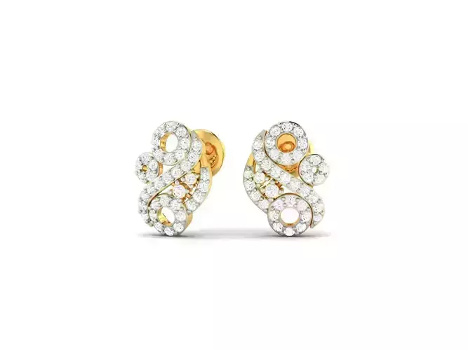 Gold Earrings With Diamonds 109