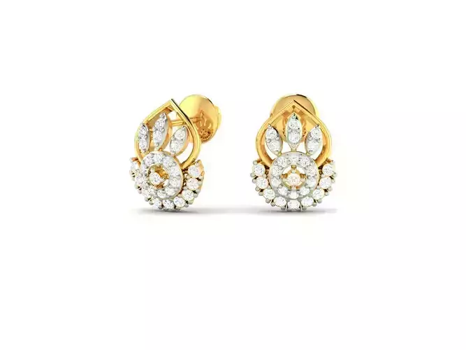 Gold Earrings With Diamonds 110