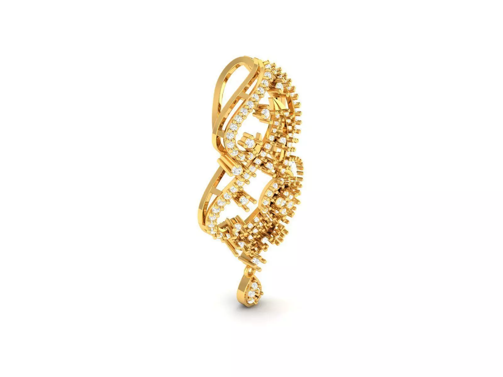 Gold Pendant With Diamonds 125 3D print model