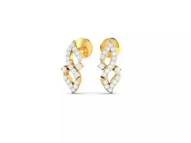 Gold Earrings With Diamonds 112