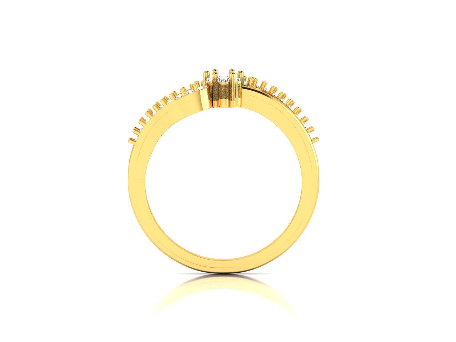 Loop Ring With Diamonds 3D print model_1