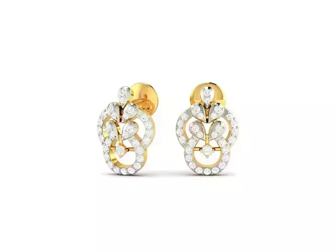 Gold Earrings With Diamonds 113