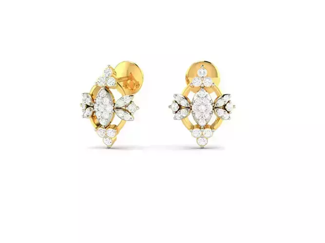 Gold Earrings With Diamonds 114