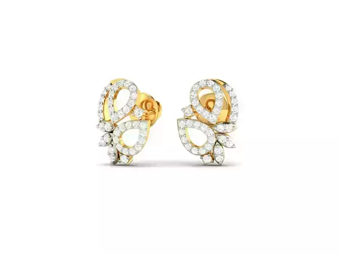 Gold Ear Studs With Diamonds 62