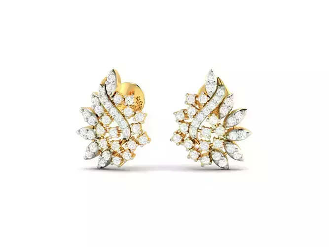 Gold Earrings With Diamonds 115