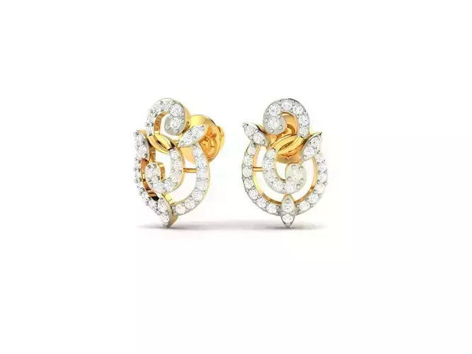 Gold Earrings With Diamonds 116