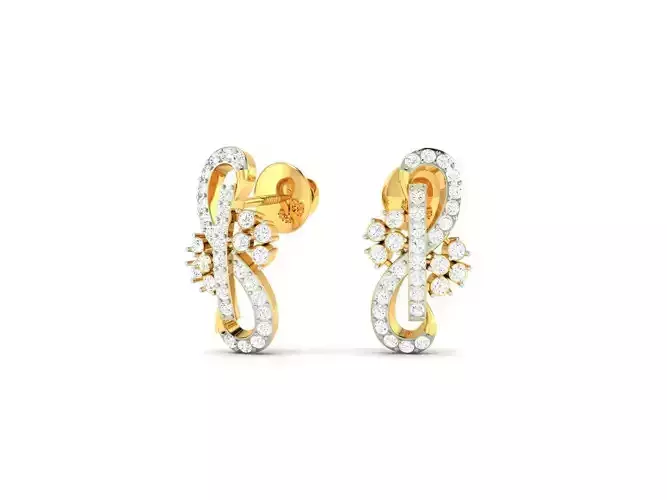 Gold Earrings With Diamonds 119