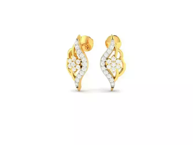 Gold Earrings With Diamonds 121