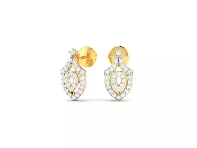 Gold Earrings With Diamonds 122