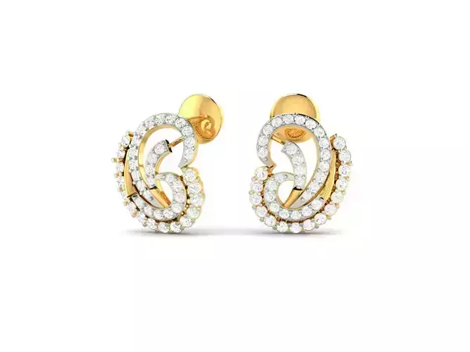 Gold Earrings With Diamonds 124