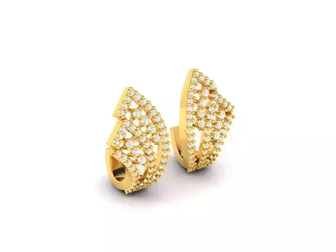 Gold Earrings With Diamonds 125