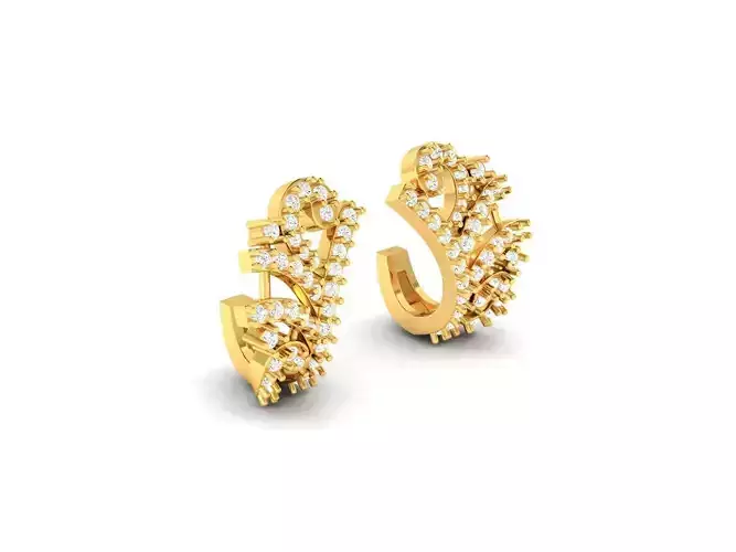 Gold Earrings With Diamonds 127