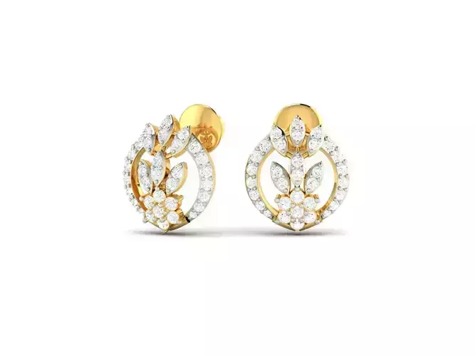 Marquise Shaped Gold Earrings With Diamonds 9