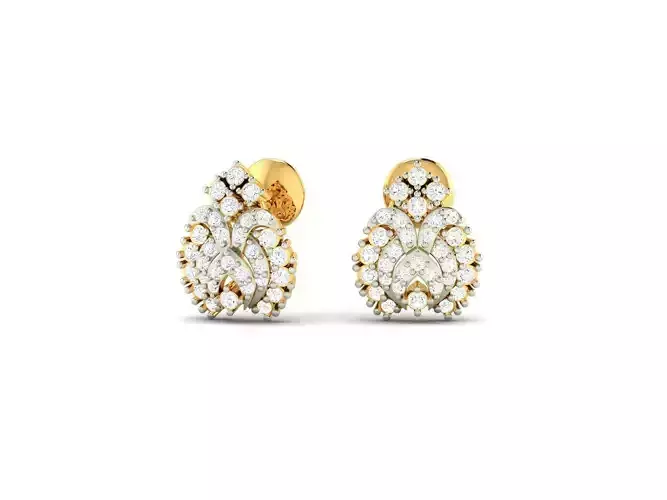 Gold Ear Studs With Diamonds 64