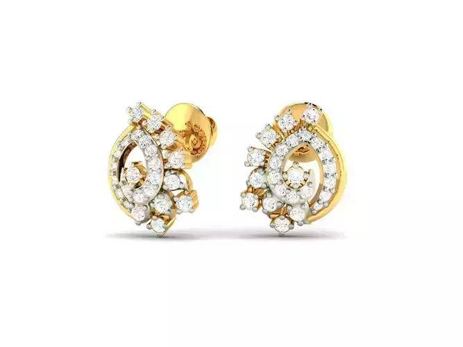 Gold Ear Studs With Diamonds 65