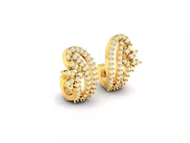 Gold Earrings With Diamonds 130