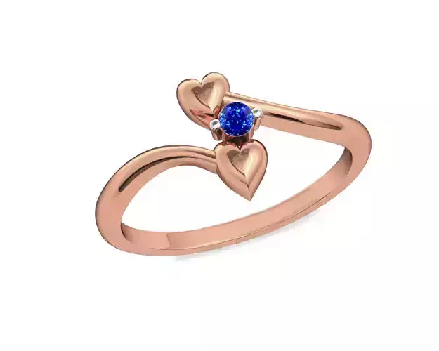 Spiral Rose Gold Ring With Sapphire