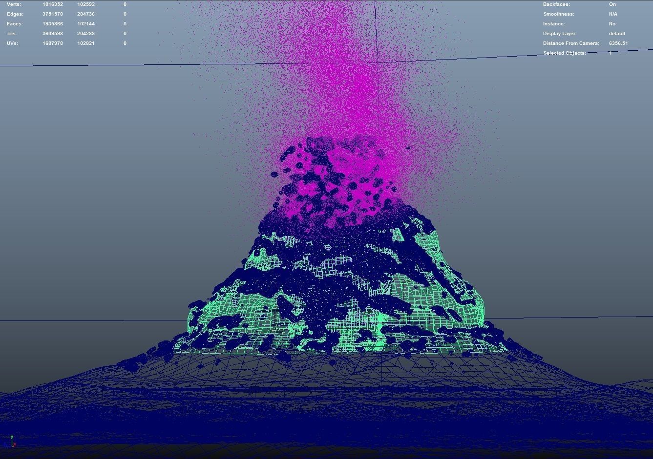 Volcano Low-poly 3D model_3