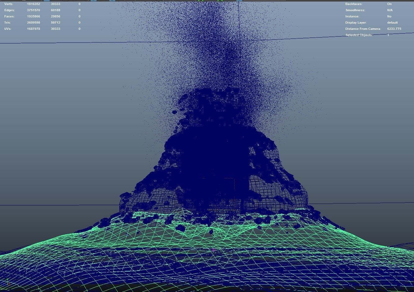 Volcano Low-poly 3D model_4