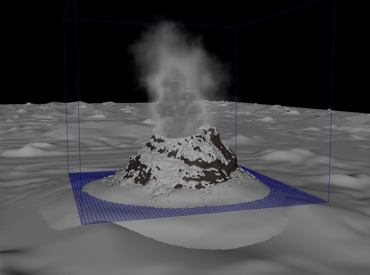 Volcano Low-poly 3D model_8