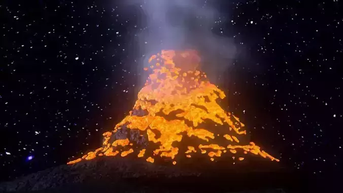 Volcano Low-poly 3D model