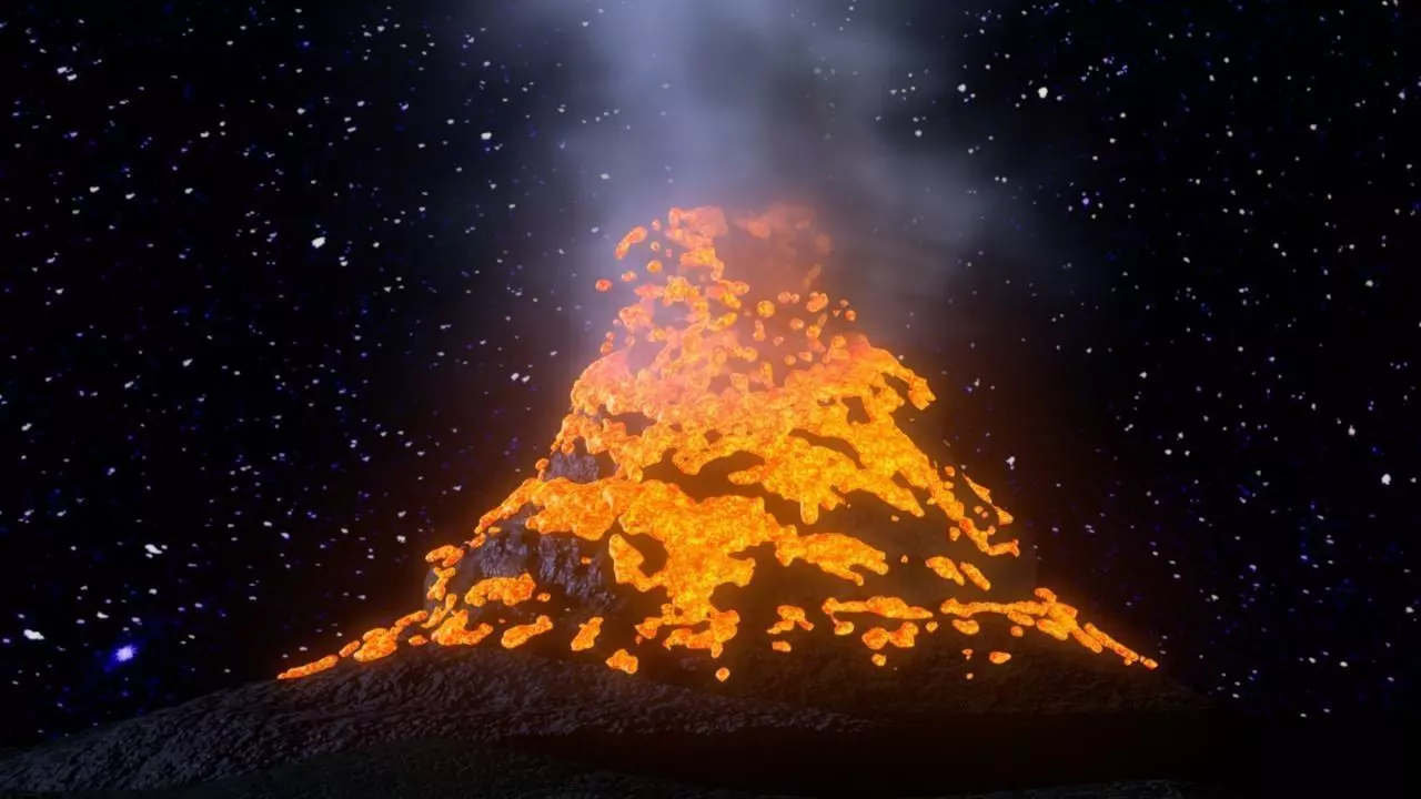 Volcano Low-poly 3D model_0