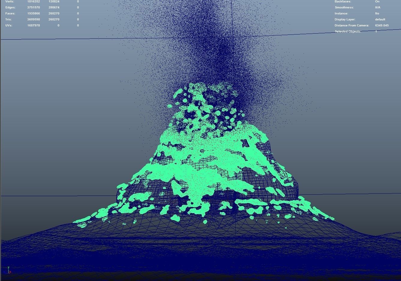 Volcano Low-poly 3D model_2