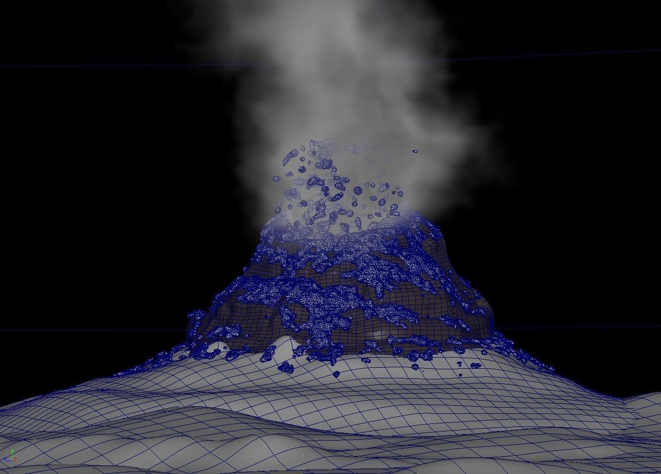 Volcano Low-poly 3D model_10