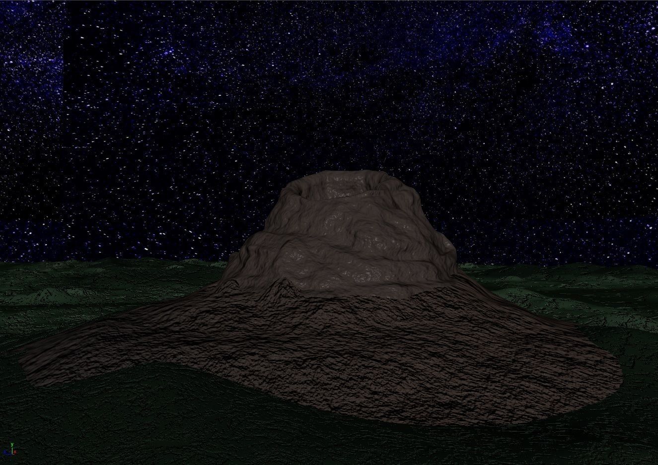 Volcano Low-poly 3D model_12