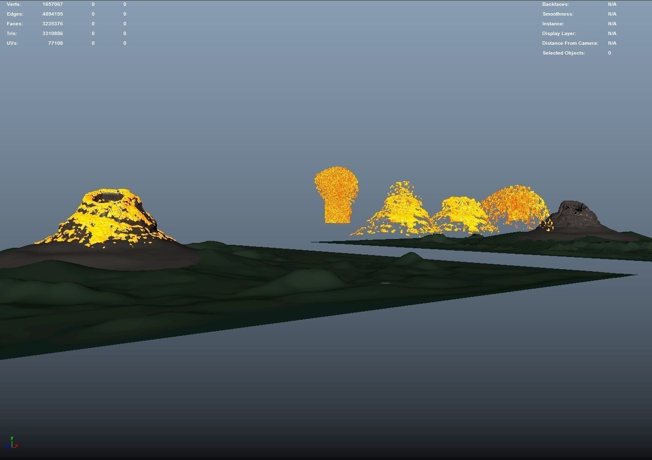 Volcano Low-poly 3D model_13