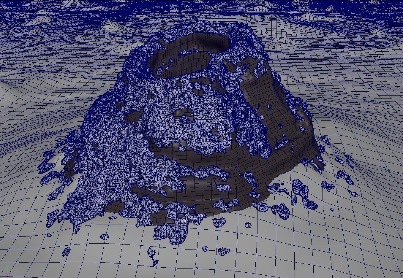 Volcano Low-poly 3D model_5