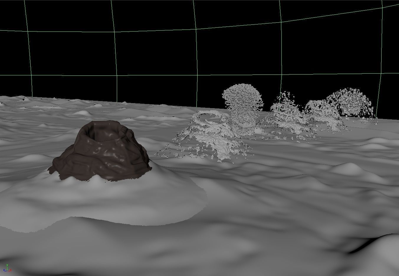 Volcano Low-poly 3D model_7