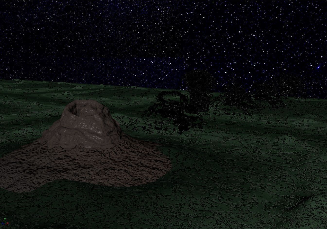 Volcano Low-poly 3D model_6