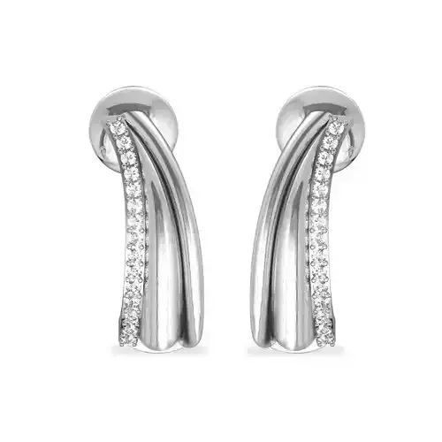 Silver Earrings With Diamonds 2